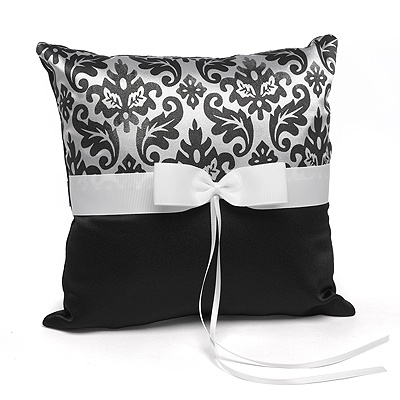 Elegant Black Damask Pillow