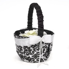Elegant Black Damask Flower Basket