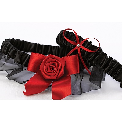 Dramatic Rose Wedding Garter