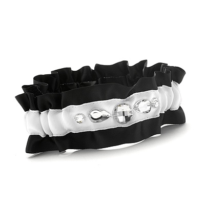Black Dramatic Bling Wedding Garter