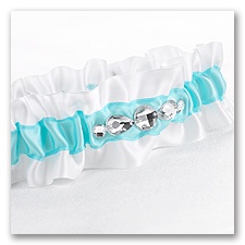 Aqua Dramatic Bling Wedding Garter
