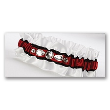 Red and Black Dramatic Bling Wedding Garter