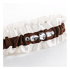 Brown Dramatic Bling Weding Garter