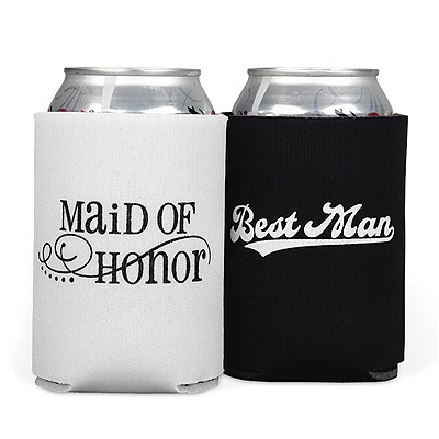 Maid of Honor and Best Man Can Coolers