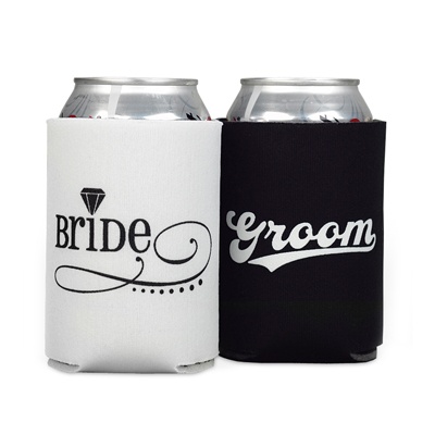 Bride and Groom Can Coolers
