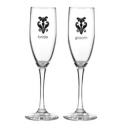 Black Damask Toasting Flutes