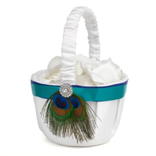 Peacock Feather Flower Basket