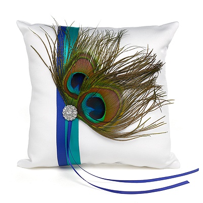 Peacock Feather Ring Pillow