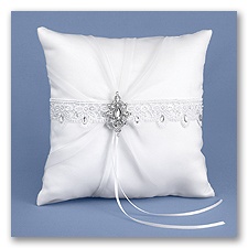 Rhinestone Elegance Ring Pillow