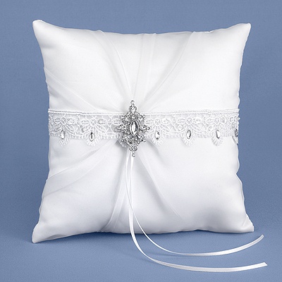 Rhinestone Elegance Ring Pillow