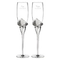 Silver Calla Lily Toasting Flutes
