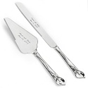 Silver Calla Lily Knife and Server Set