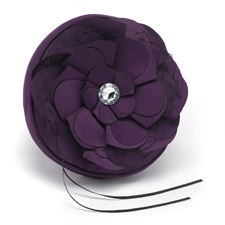 Floral Glam Ring Pillow - Eggplant