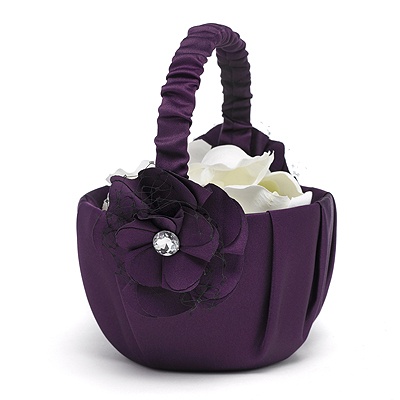 Floral Glam Flower Basket - Eggplant