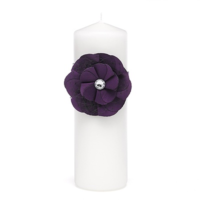 Floral Glam Unity Candle - Eggplant