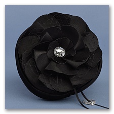 Floral Glam Ring Pillow - Black