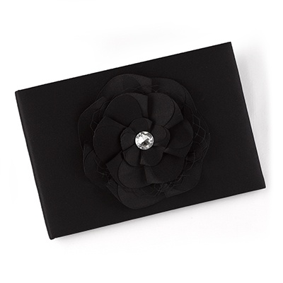Floral Glam Guest Book - Black