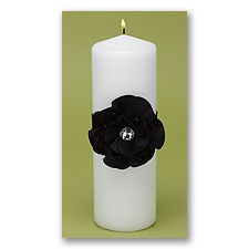 Floral Glam Unity Candle - Black