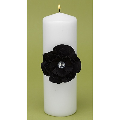 Floral Glam Unity Candle - Black