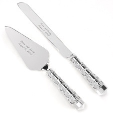 Ornate Hearts Knife and Server Set