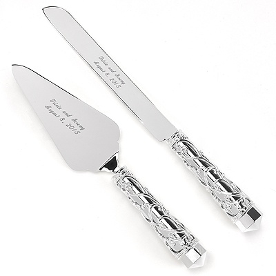 Ornate Hearts Knife and Server Set