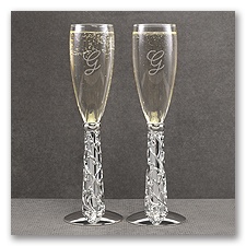 Ornate Hearts Wedding Toasting Flutes