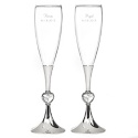 Heart Gem Toasting Flutes