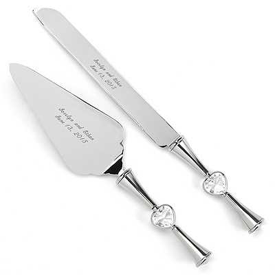 Heart Gem Knife and Server Set