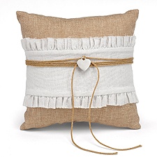 Burlap Beauty Ring Pillow