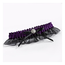 Purple and Black Wedding Garter