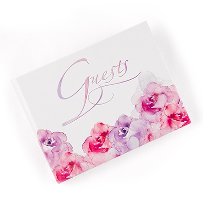 Watercolor Roses Guest Book