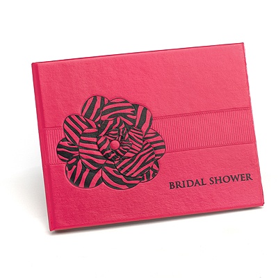 Zebra Flower Bridal Shower Guest Book
