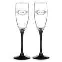 Black Filigree Wedding Toasting Flutes