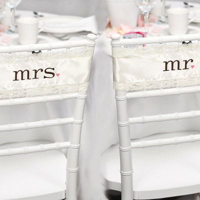 Mr. and Mrs. Satin Chair Sashes