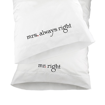 Mr. and Mrs. Right Pillowcases