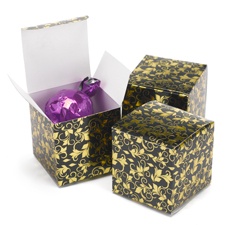 Foil Filigree - Black and Gold - Favor Boxes