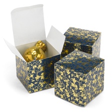 Foil Filigree - Navy and Gold - Favor Boxes