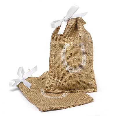 Horseshoe Burlap Favor Bags