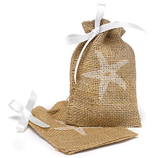 Starfish Burlap Favor Bags
