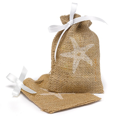 Starfish Burlap Favor Bags