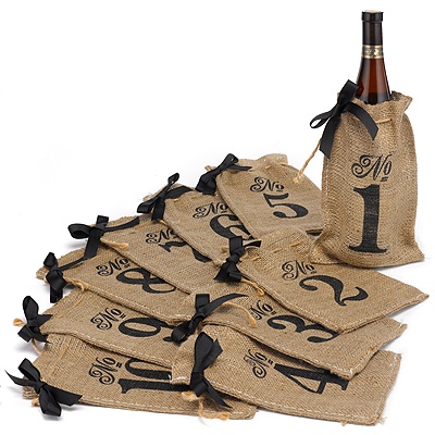 Burlap Table Number Bags