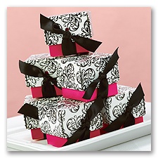 Fuchsia Damask Favor Boxes