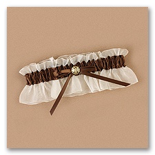 Chocolate Satin Wedding Garter
