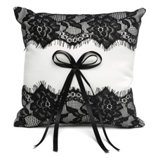 Vintage Black Lace Ring Pillow