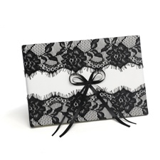 Vintage Black Lace Guest Book