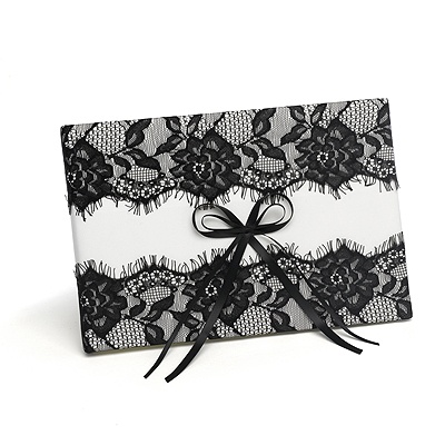 Vintage Black Lace Guest Book