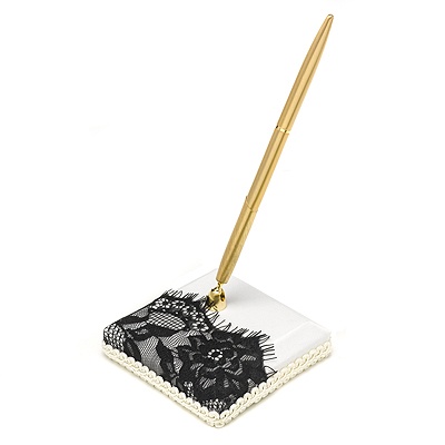 Vintage Black Lace Pen Set