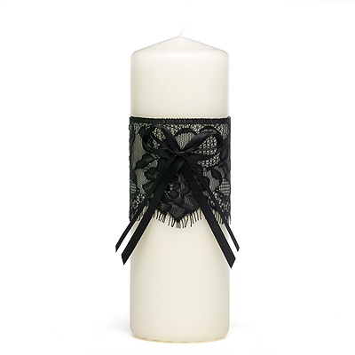 Vintage Black Lace Unity Candle
