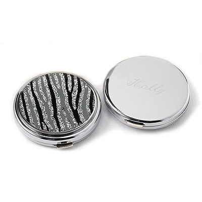 Zebra Glitter Compact