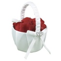 With All My Heart - White Satin Wedding Basket
